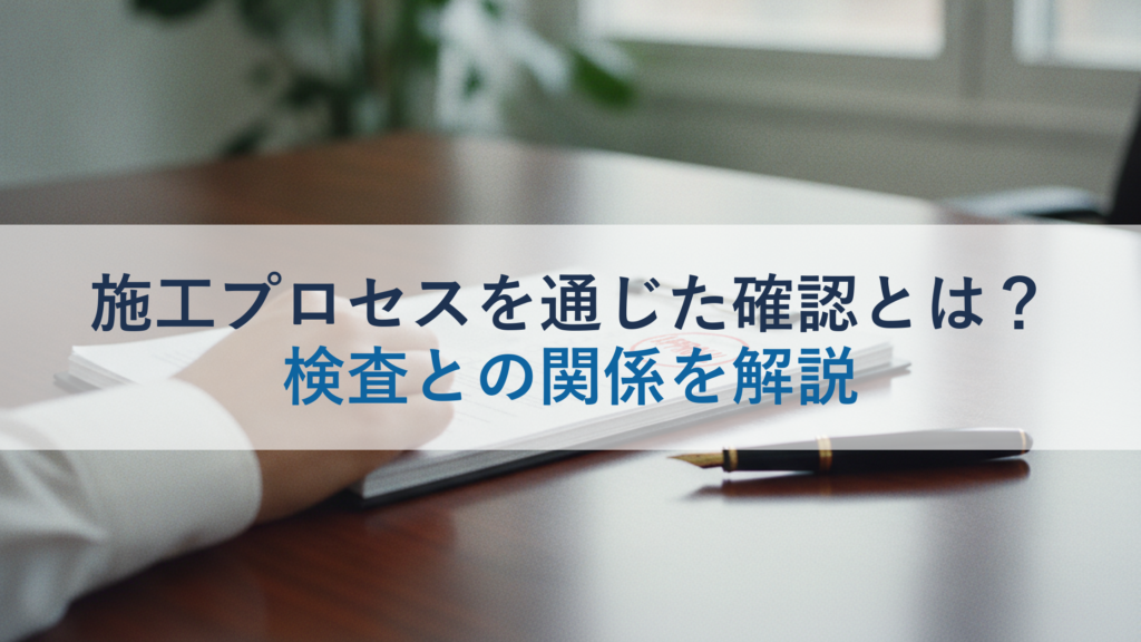 施工プロセスを通じた確認とは？検査との関係を解説