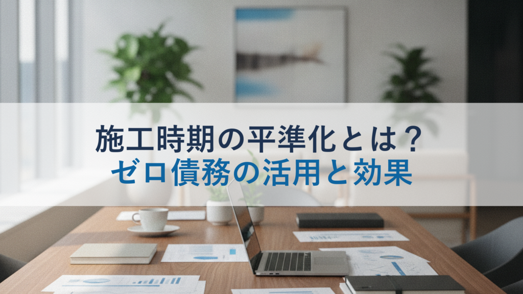 施工時期の平準化とは？ゼロ債務の活用と効果